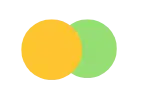 Logo simple con dos círculos, uno amarillo y uno verde. Centre Psicológico Pàdua Barcelona.